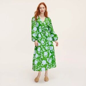 Kate Spade x Target XXS Classic Rose Linen‎ Long Sleeve Maxi Dress 2 Extra Small